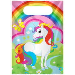 Unicorn Party Bags - Plastic Loot Bags (8 pack)
