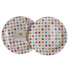 Multicolour / Rainbow Carnival Spot 23 cm Party Plates (12), , Party Plate, Hipp, Party Twinkle | PO BOX 3145 BRIGHTON VIC 3186 AUSTRALIA | www.partytwinkle.com.au 