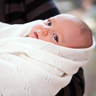 Jojo Maman Bebe Traditional Newborn Shawl White One Size