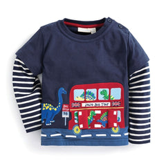 Jojo Maman Bebe Dino Bus Tour Top Navy (5-6 years)