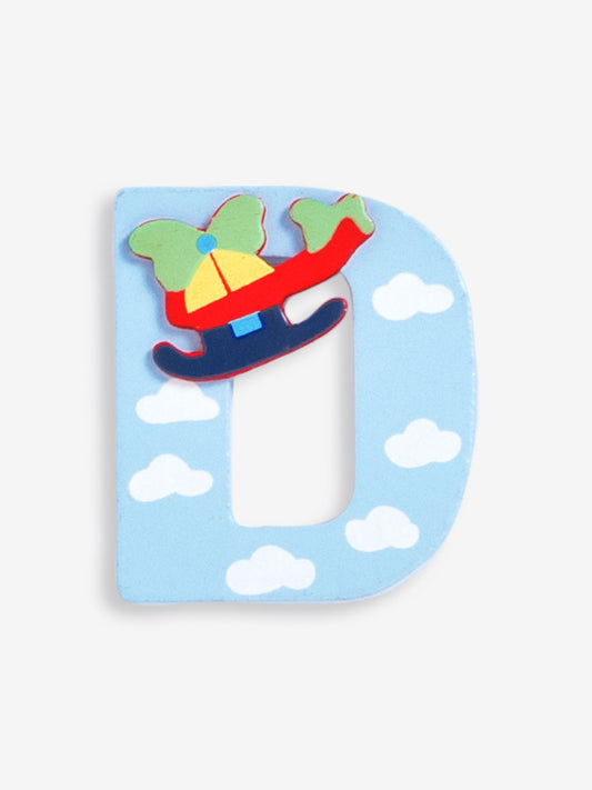 Jojo Maman Bebe - Wooden / Door Letter Primary D Blue