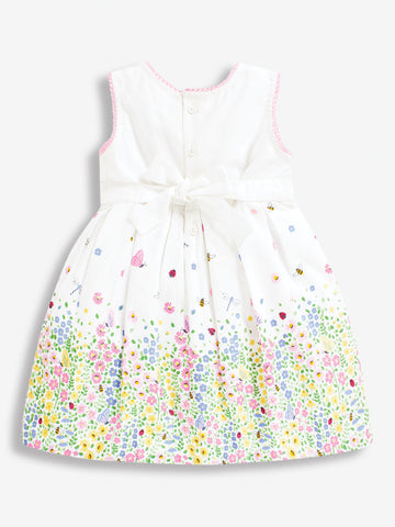 Jojo Maman Bebe Girls' White Garden Border Party Dress (4-5 yrs)