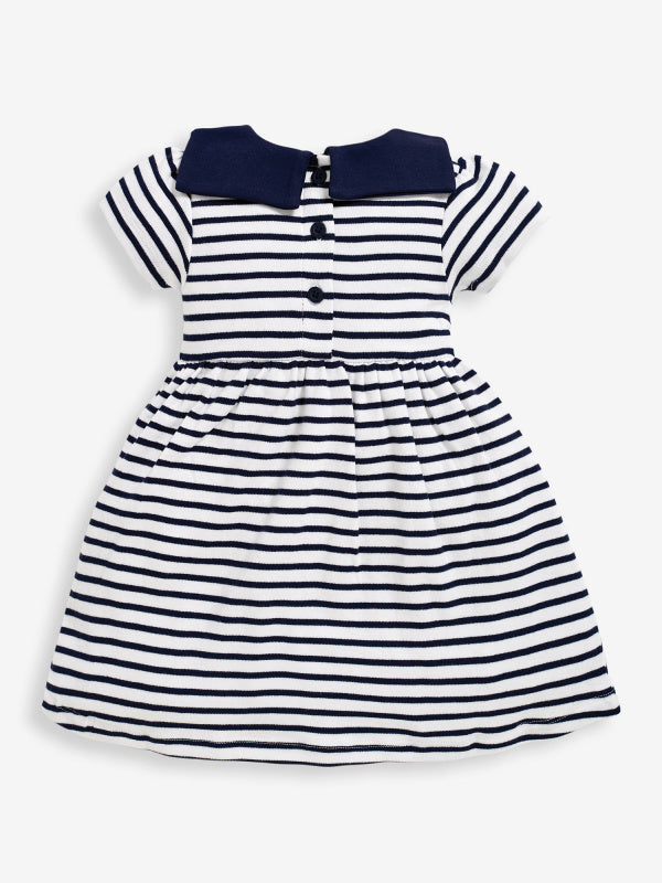 Jojo Maman Bebe Girl's White Sailor Dress 4-5 years