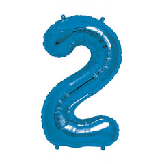Blue Number 2 Balloon - 16" / 40 cm Foil (each)