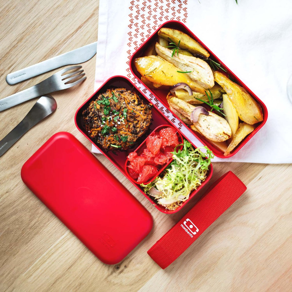 Monbento Bento Box MB Original red Podium  - The Bento Box Made in France