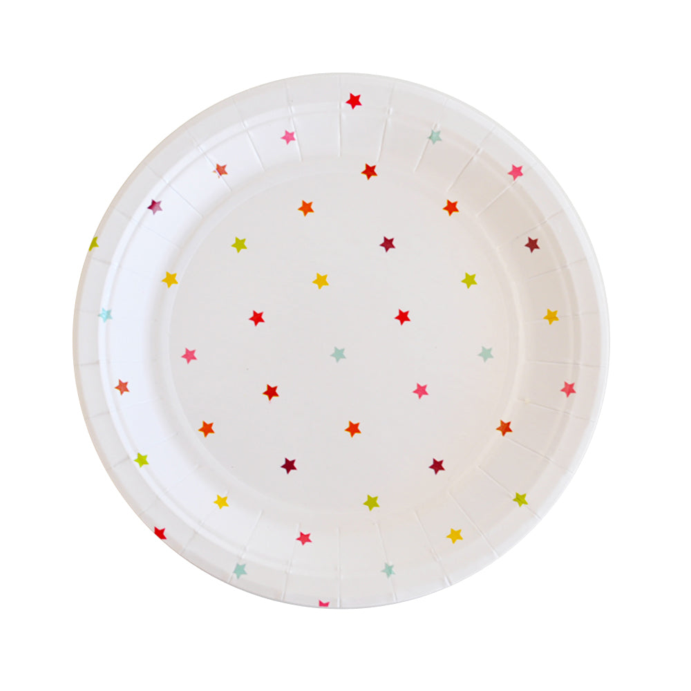 Rainbow Stars Dessert / Cake Plate - Pack of 10