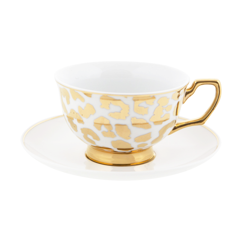 Cristina Re Teacup Louis Leopard Gold - New Bone China