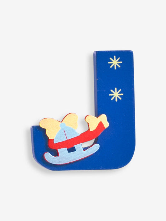 Jojo Maman Bebe - Wooden / Door Letter Primary "J" Navy