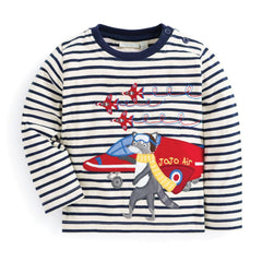 Jojo Maman Bebe Racoon Pilot Top Ecru/Navy Stripe (3-4 years)