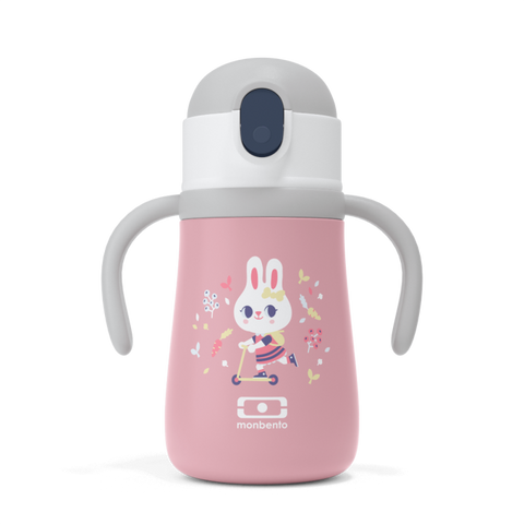 Monbento MB Stram pink Bunny - French Design. The Insulated Kid's Bottle.