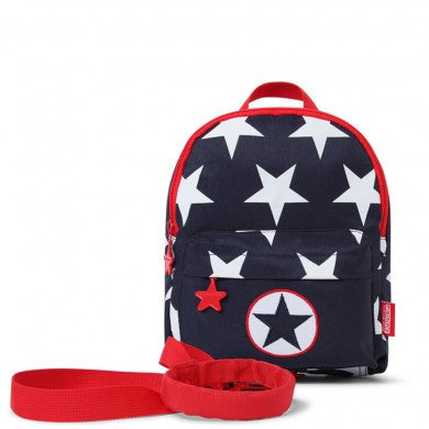 Penny Scallan Mini Backpack with Safety Rein Navy Star, , Backpack, Penny Scallan, Party Twinkle | PO BOX 3145 BRIGHTON VIC 3186 AUSTRALIA | www.partytwinkle.com.au  - 1