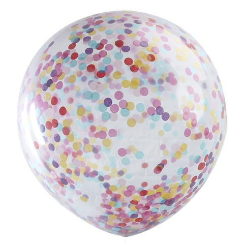 Pick & Mix Giant Coloured Confetti Balloon - 91 cm / 36" Latex (pack of 3) ~