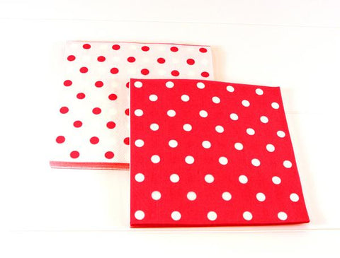 Sambellina Red Polkadot Reversible Napkins