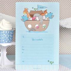 Noah's Ark Blue Invitations, , Invitations, Illume Design, Party Twinkle | PO BOX 3145 BRIGHTON VIC 3186 AUSTRALIA | www.partytwinkle.com.au 