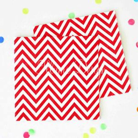 Red Chevron Party Napkins, , Napkins, Illume Design, Party Twinkle | PO BOX 3145 BRIGHTON VIC 3186 AUSTRALIA | www.partytwinkle.com.au 