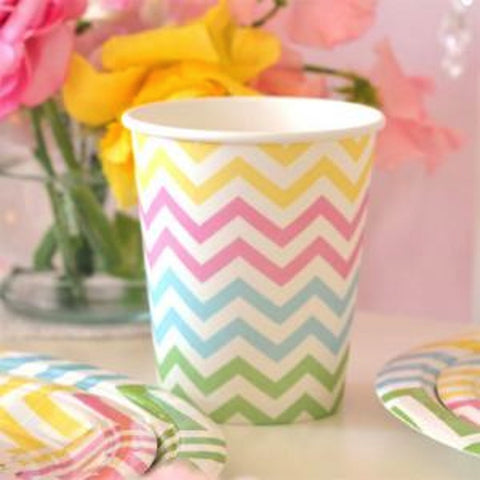 Chevron Pastels Party Cups - pack of 12, , Cups, Illume Design, Party Twinkle | PO BOX 3145 BRIGHTON VIC 3186 AUSTRALIA | www.partytwinkle.com.au 