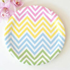 Chevron Pastels Large Plates - Pack of 12, , Party Plate, Illume Design, Party Twinkle | PO BOX 3145 BRIGHTON VIC 3186 AUSTRALIA | www.partytwinkle.com.au 