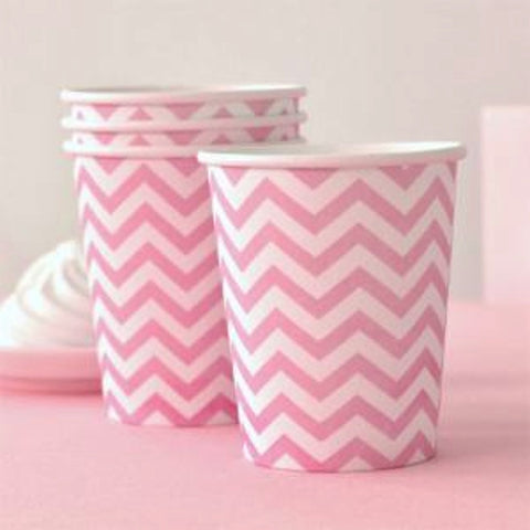 Pink Chevron Party Cups  (12), , Cups, Illume Design, Party Twinkle | PO BOX 3145 BRIGHTON VIC 3186 AUSTRALIA | www.partytwinkle.com.au 