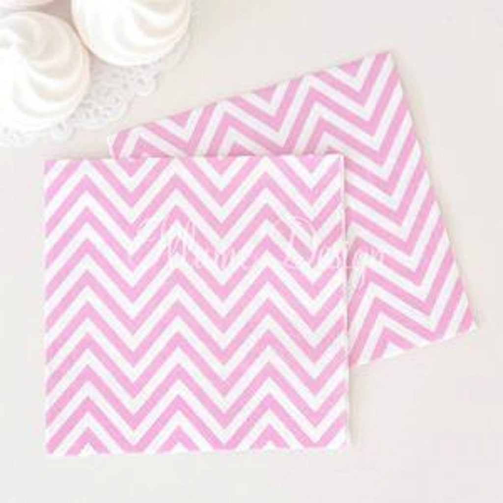 Pink Chevron Party Napkins (20), , Napkins, Illume Design, Party Twinkle | PO BOX 3145 BRIGHTON VIC 3186 AUSTRALIA | www.partytwinkle.com.au  - 2