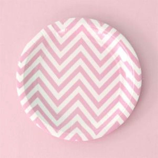 Pink Chevron Cake Plates - Pack of 12, , Cake Plates, Illume Design, Party Twinkle | PO BOX 3145 BRIGHTON VIC 3186 AUSTRALIA | www.partytwinkle.com.au