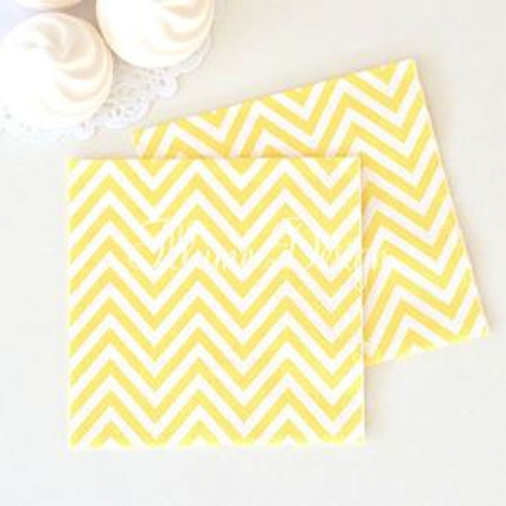 Yellow Chevron Party Napkins, , Napkins, Illume Design, Party Twinkle | PO BOX 3145 BRIGHTON VIC 3186 AUSTRALIA | www.partytwinkle.com.au