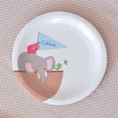 Noah's Ark Blue Dessert Plates - Pack of 12, , Cake Plates, Illume Design, Party Twinkle | PO BOX 3145 BRIGHTON VIC 3186 AUSTRALIA | www.partytwinkle.com.au 