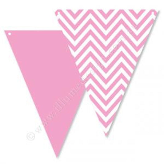 Pink Chevron Bunting, , Buntings, Illume Design, Party Twinkle | PO BOX 3145 BRIGHTON VIC 3186 AUSTRALIA | www.partytwinkle.com.au