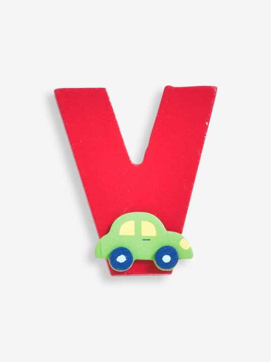 Jojo Maman Bebe - Wooden / Door Letter Primary "V" Red