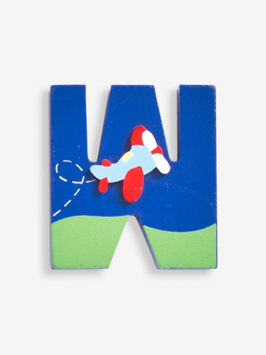Jojo Maman Bebe - Wooden / Door Letter Primary "W" Navy