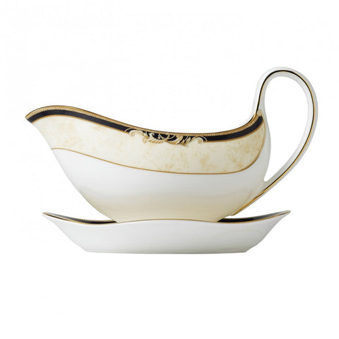 Wedgwood Cornucopia Gravy Boat and Stand