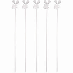 White Balloons Cups and Sticks (pack of 6)